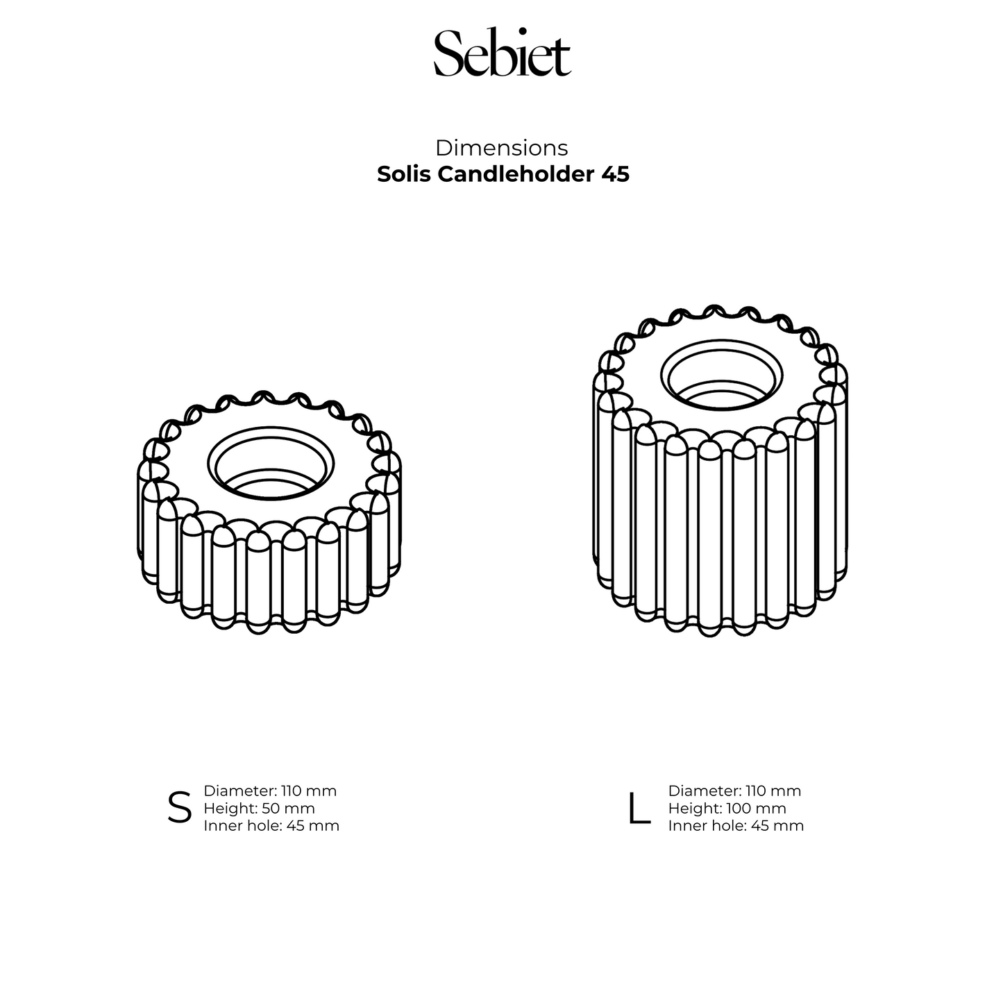 Solis Candleholder 45 S